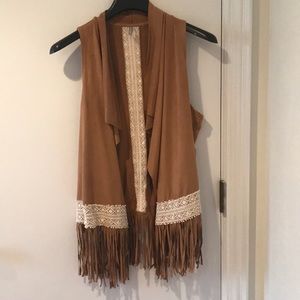 Vanity Boho Faux Suede Vest- Worn Once